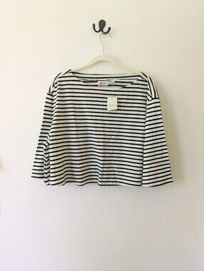 NWT Free People Cropped Striped Tee